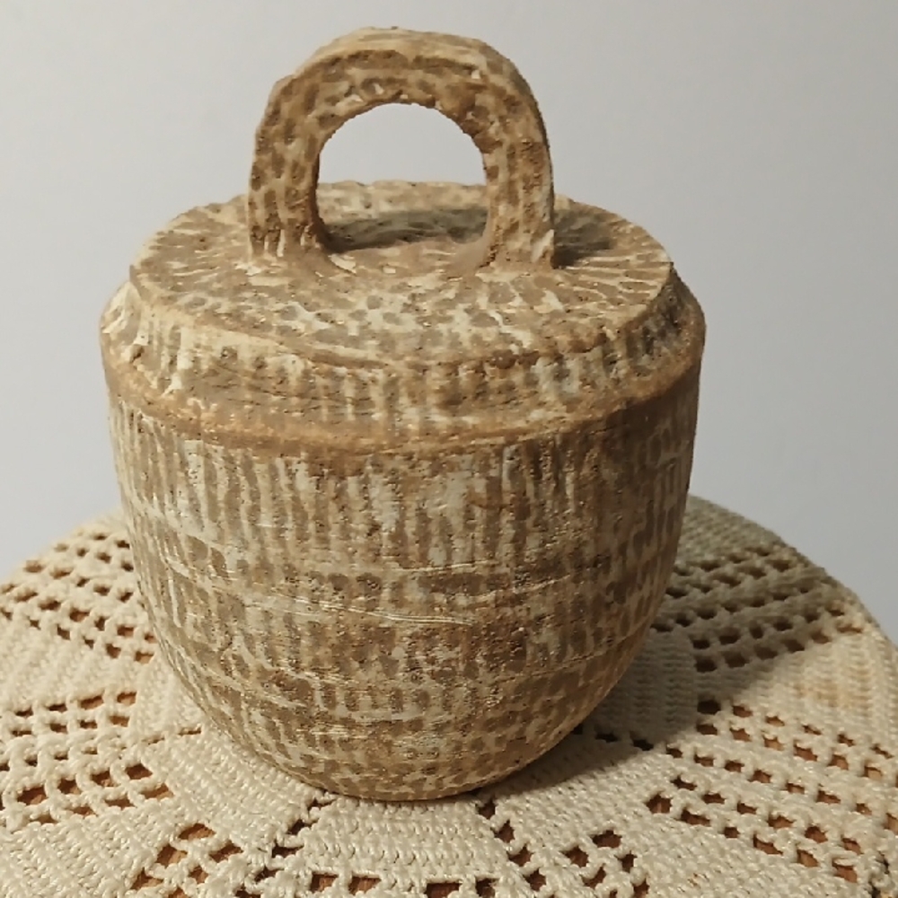 Hand Crafted Tan Ceramic Art Piece